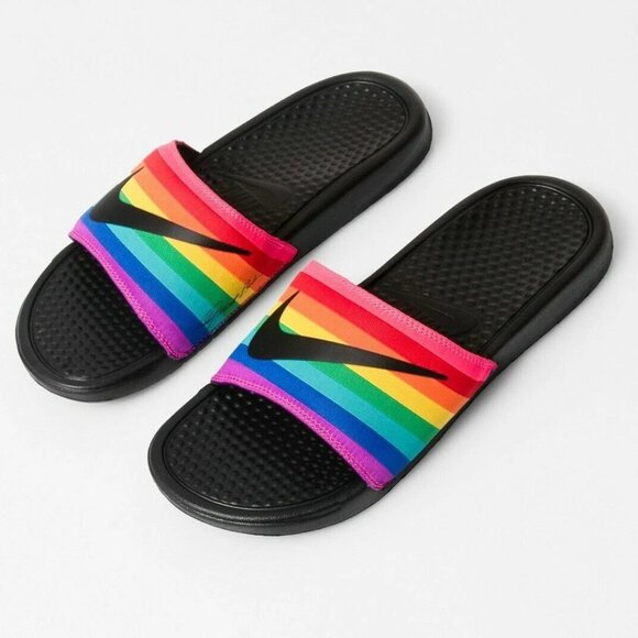 Nike Benassi JDI BETRUE Slide Sandals Men Size 11 Black Rainbow LGBTQ CD2717-001 main image 11